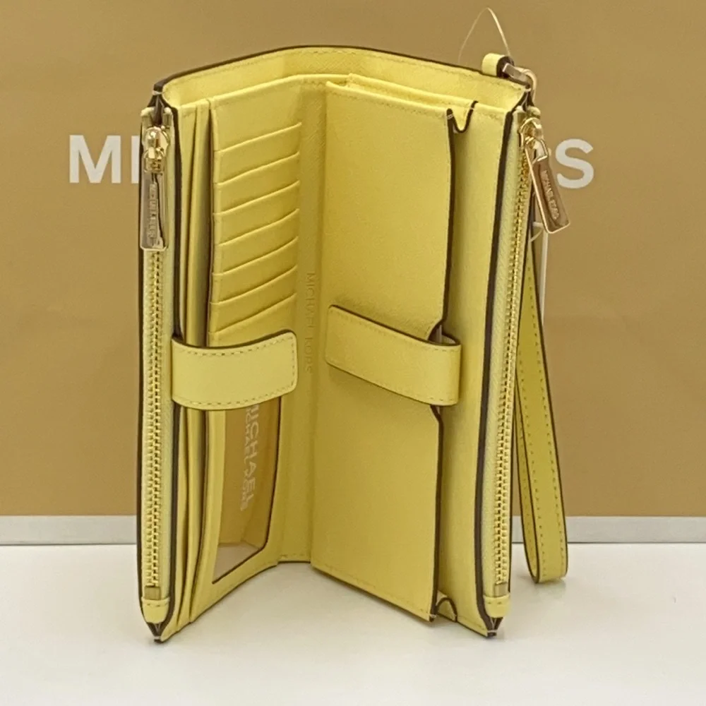 MICHAEL KORS LARGE DOUBLE ZIP WRISTLET BUTTERCUP